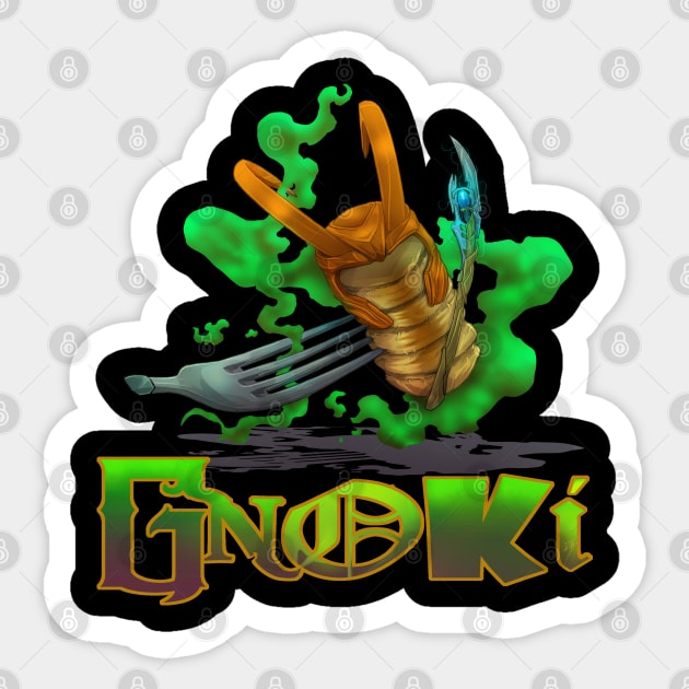 Gnoki (with font) Sticker by JohnLattaArt